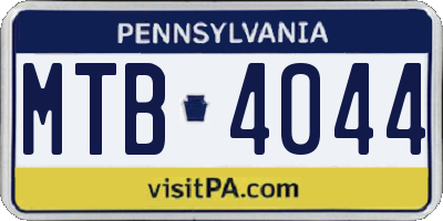 PA license plate MTB4044