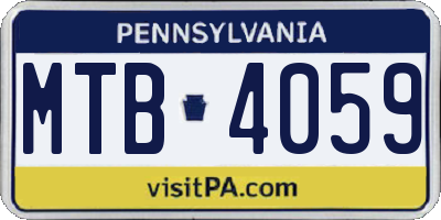 PA license plate MTB4059