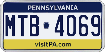 PA license plate MTB4069