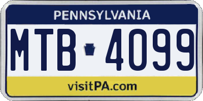 PA license plate MTB4099