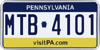PA license plate MTB4101