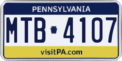 PA license plate MTB4107