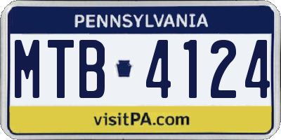 PA license plate MTB4124