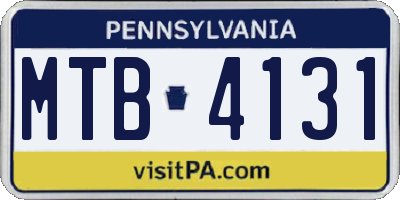 PA license plate MTB4131