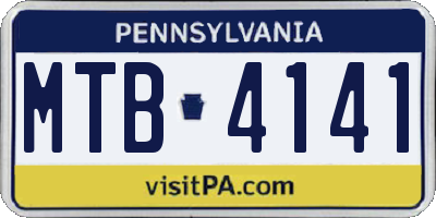 PA license plate MTB4141