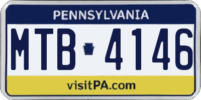 PA license plate MTB4146