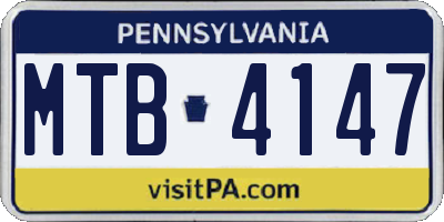 PA license plate MTB4147