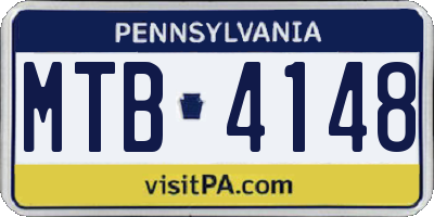 PA license plate MTB4148