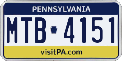 PA license plate MTB4151