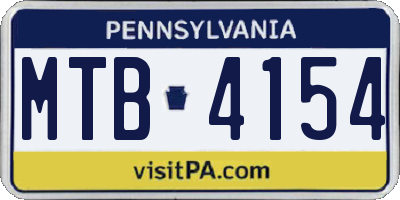 PA license plate MTB4154
