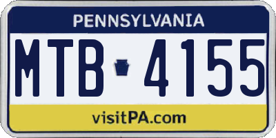 PA license plate MTB4155