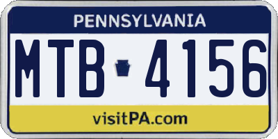 PA license plate MTB4156