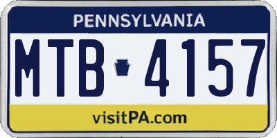 PA license plate MTB4157