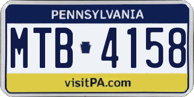 PA license plate MTB4158