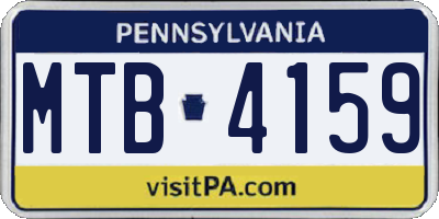 PA license plate MTB4159