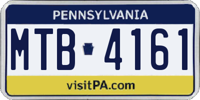 PA license plate MTB4161