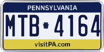 PA license plate MTB4164