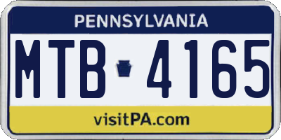 PA license plate MTB4165