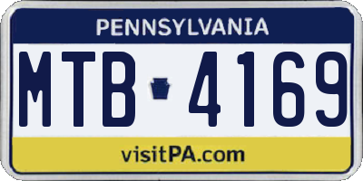 PA license plate MTB4169