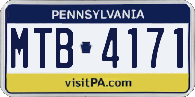 PA license plate MTB4171