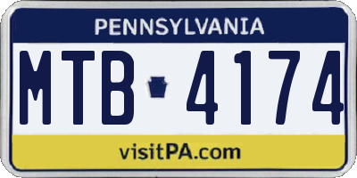 PA license plate MTB4174