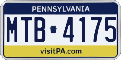 PA license plate MTB4175