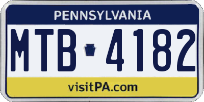 PA license plate MTB4182