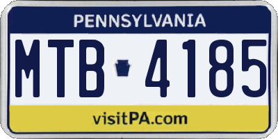 PA license plate MTB4185