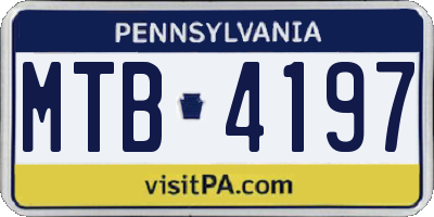 PA license plate MTB4197