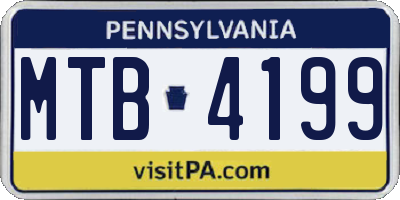 PA license plate MTB4199