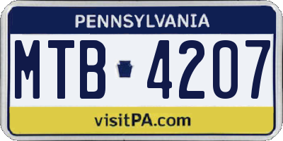 PA license plate MTB4207