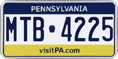 PA license plate MTB4225