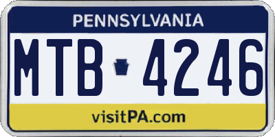 PA license plate MTB4246