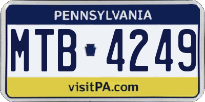 PA license plate MTB4249