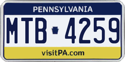 PA license plate MTB4259