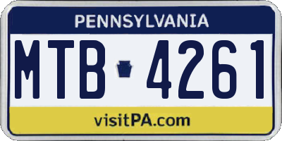 PA license plate MTB4261