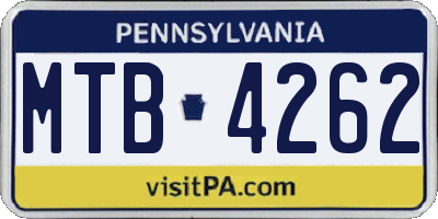 PA license plate MTB4262