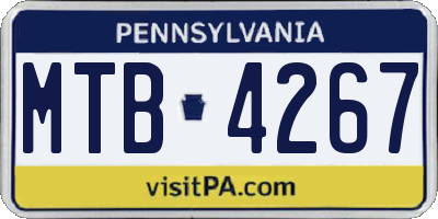 PA license plate MTB4267
