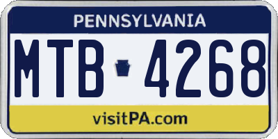 PA license plate MTB4268