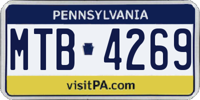 PA license plate MTB4269