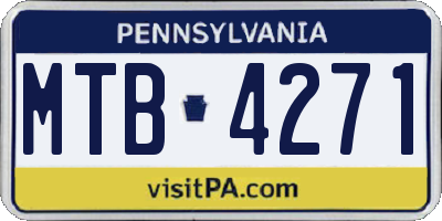 PA license plate MTB4271
