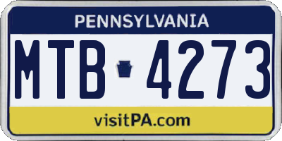 PA license plate MTB4273