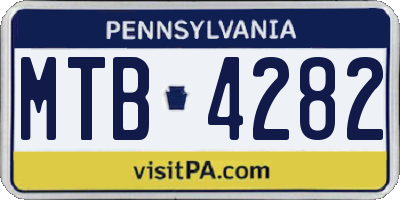 PA license plate MTB4282