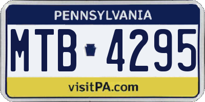 PA license plate MTB4295