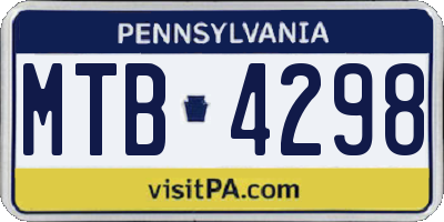 PA license plate MTB4298