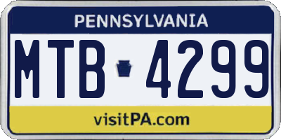 PA license plate MTB4299