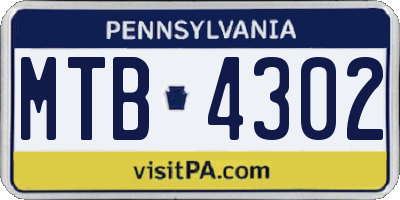 PA license plate MTB4302