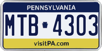 PA license plate MTB4303