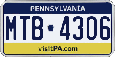 PA license plate MTB4306