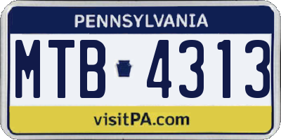 PA license plate MTB4313